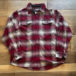 Orvis Big Bear Plaid heavyweight flannel shirt jacket Sz medium
